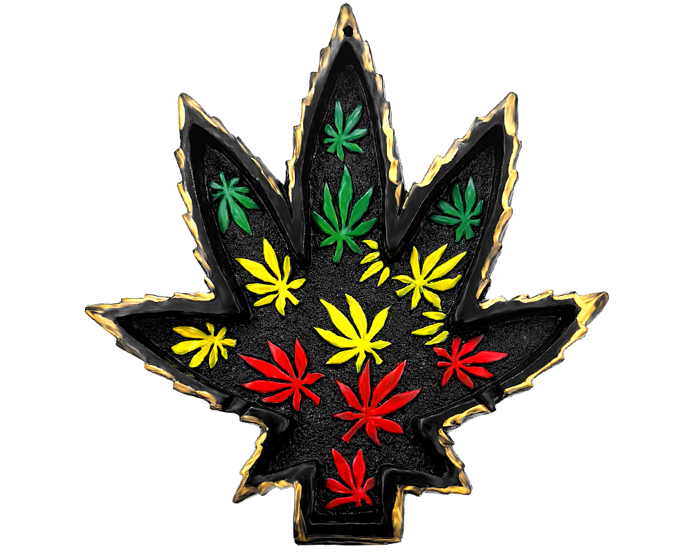 Multi Pot Leaf Ash Tray - Rasta