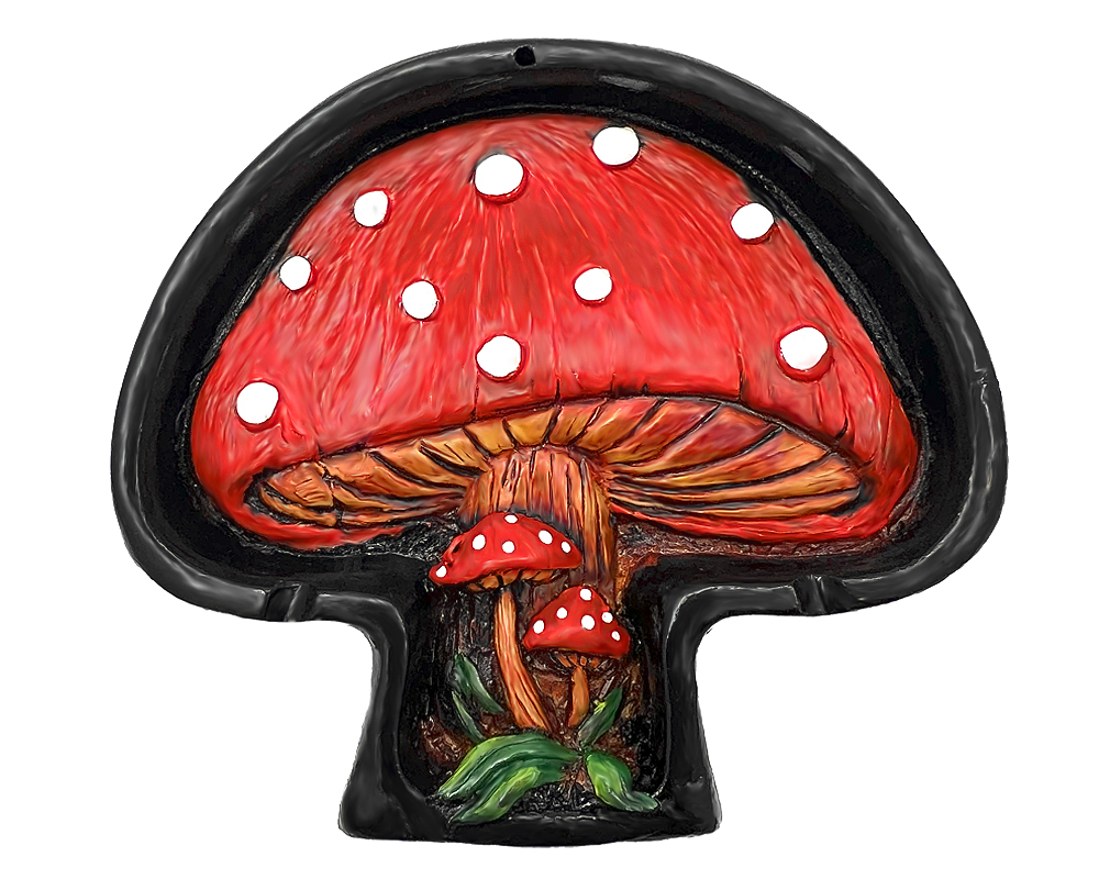 SA-020601010809 Mushroom Ash Tray - Red